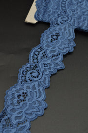 Dantela Elastica Albastru, 60mm