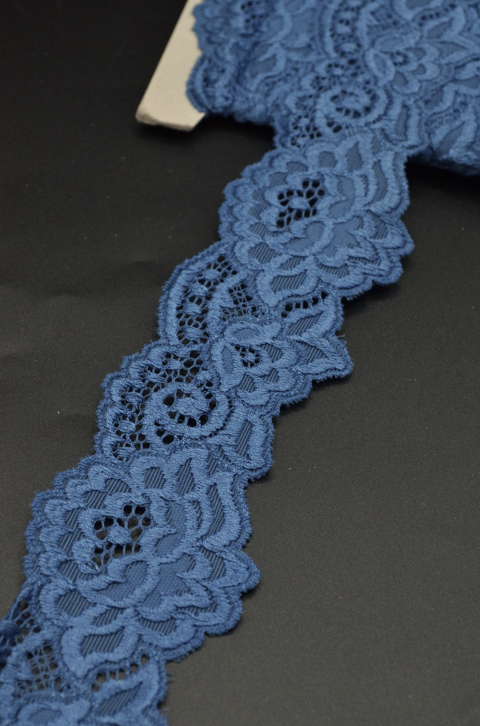 Dantela Elastica Albastru, 60mm