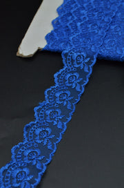 Dantela Pe Organza, 40mm, Albastru