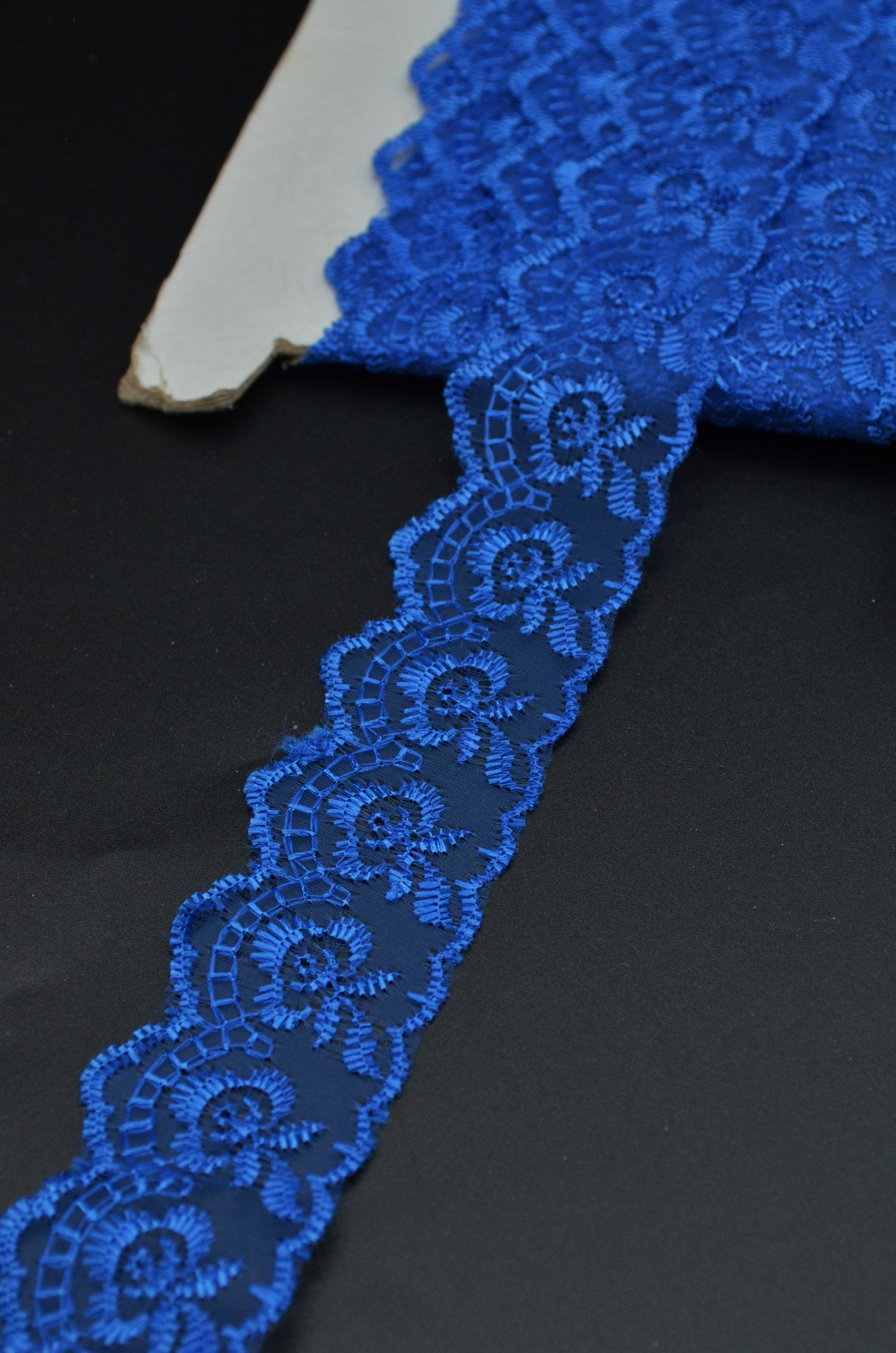 Dantela Pe Organza, 40mm, Albastru