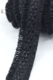 Pasmanterie Cu Fir Lame Negru, 20mm