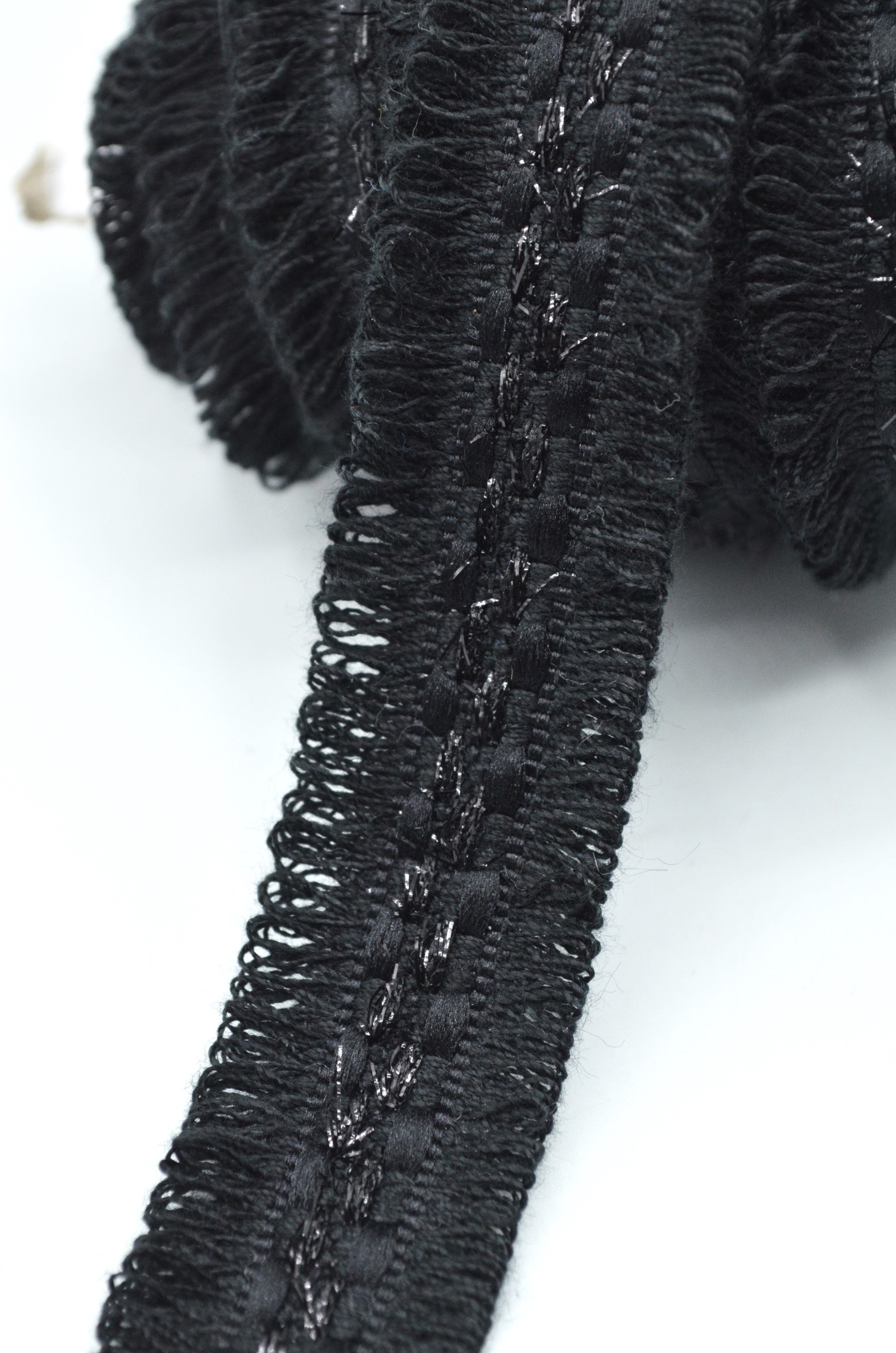 Pasmanterie Cu Fir Lame Negru, 20mm