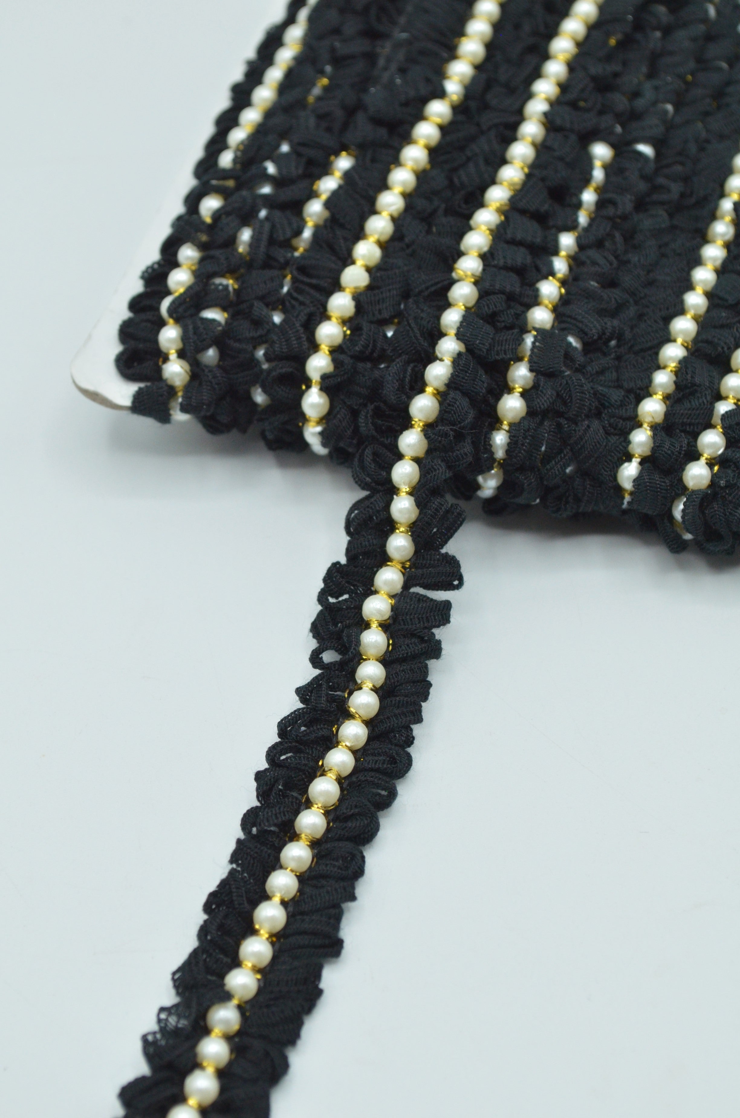 Pasmanterie Cu Perle, 20mm, Negru