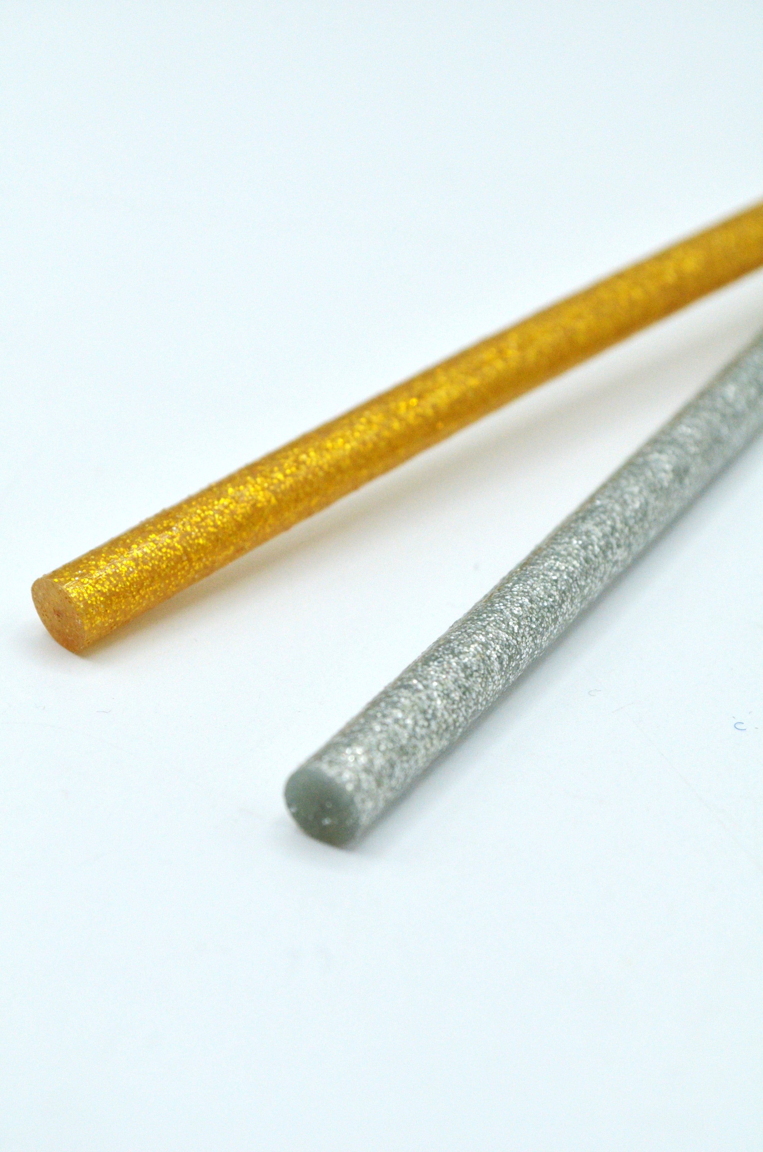 Baton Silicon Cu Sclipici, 7mm x 200mm, Auriu/Argintiu
