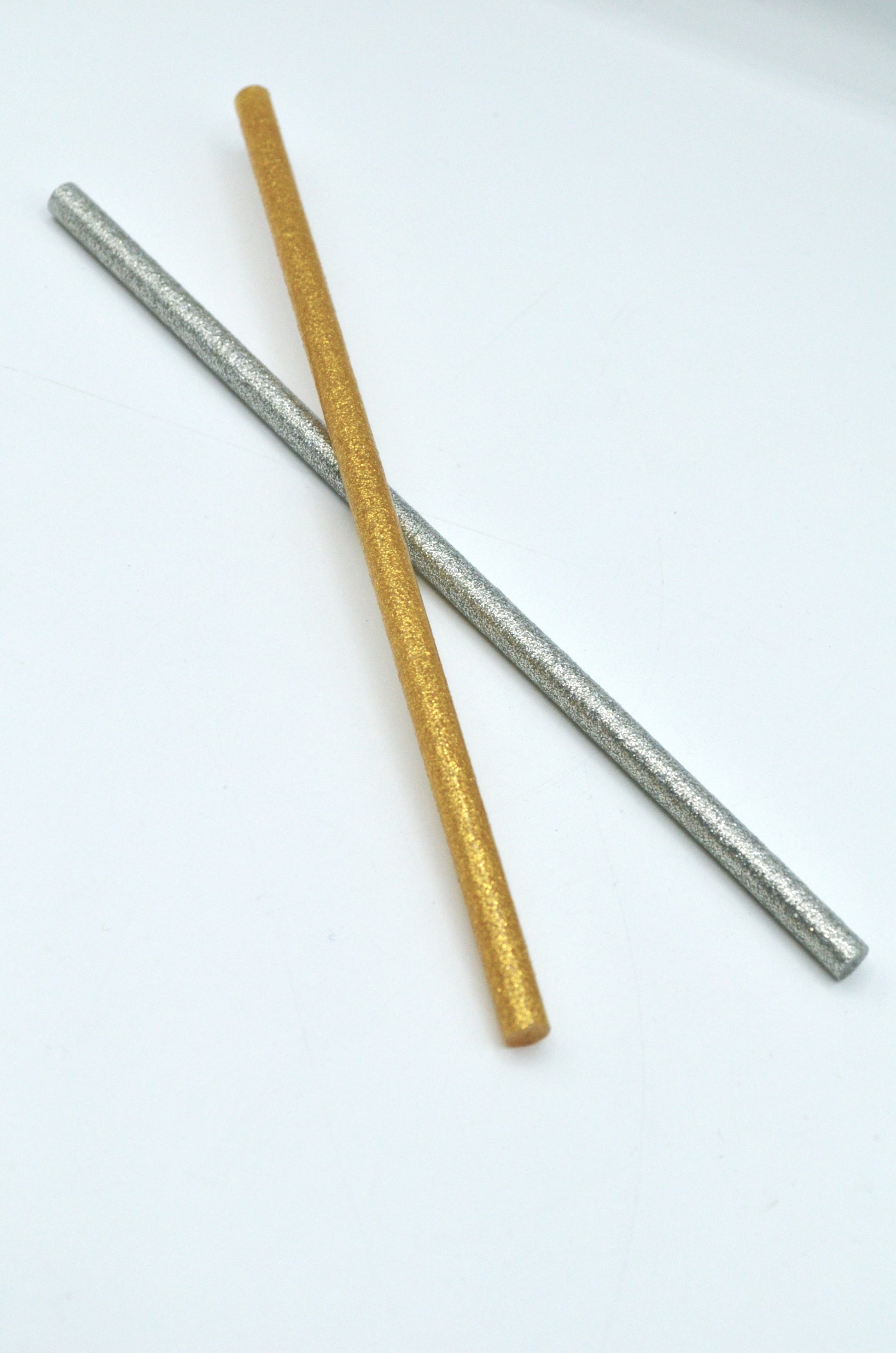 Baton Silicon Cu Sclipici, 7mm x 200mm, Auriu/Argintiu