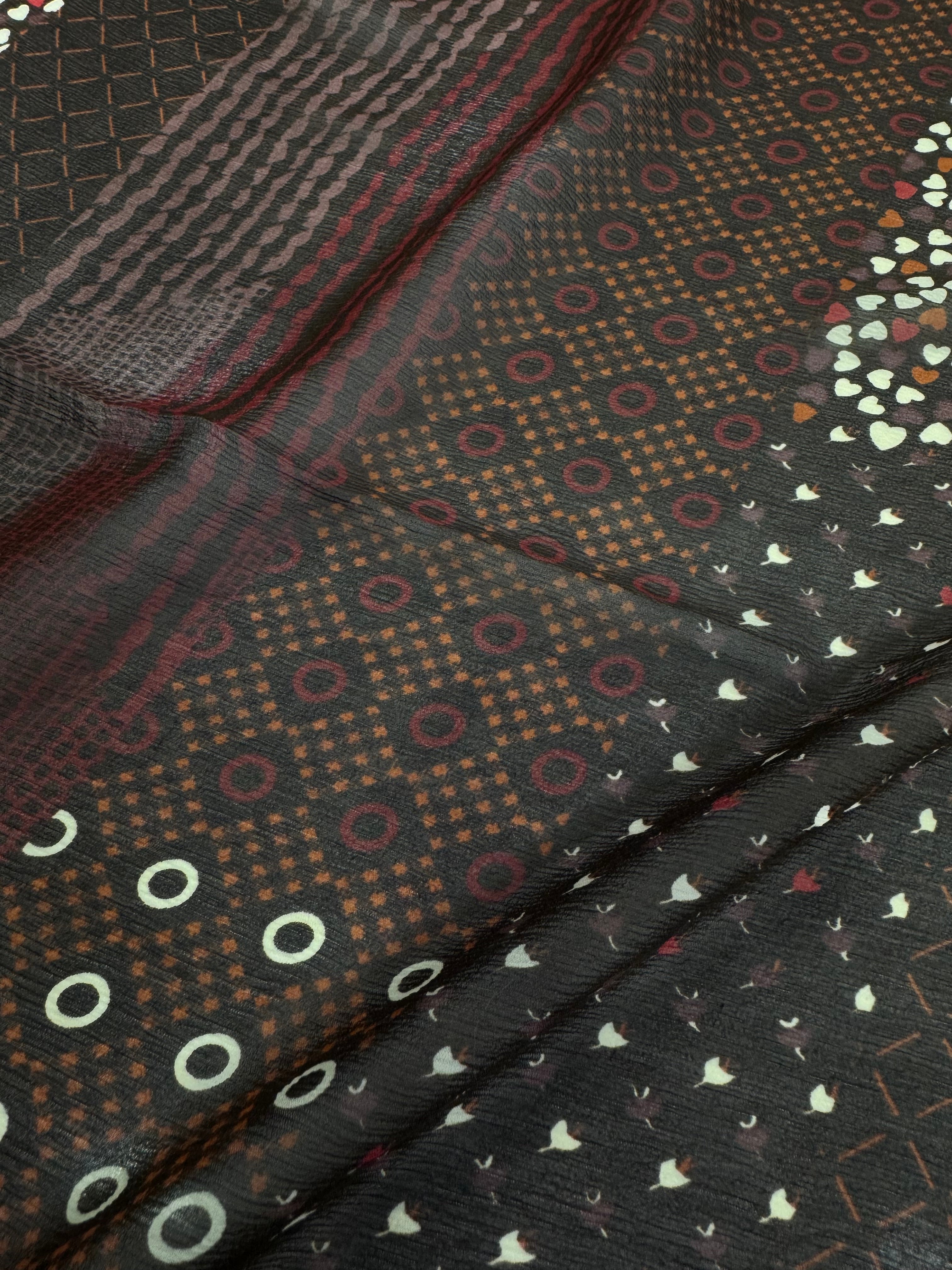 Voal Imprimat De Matase Naturala Cu Elastan