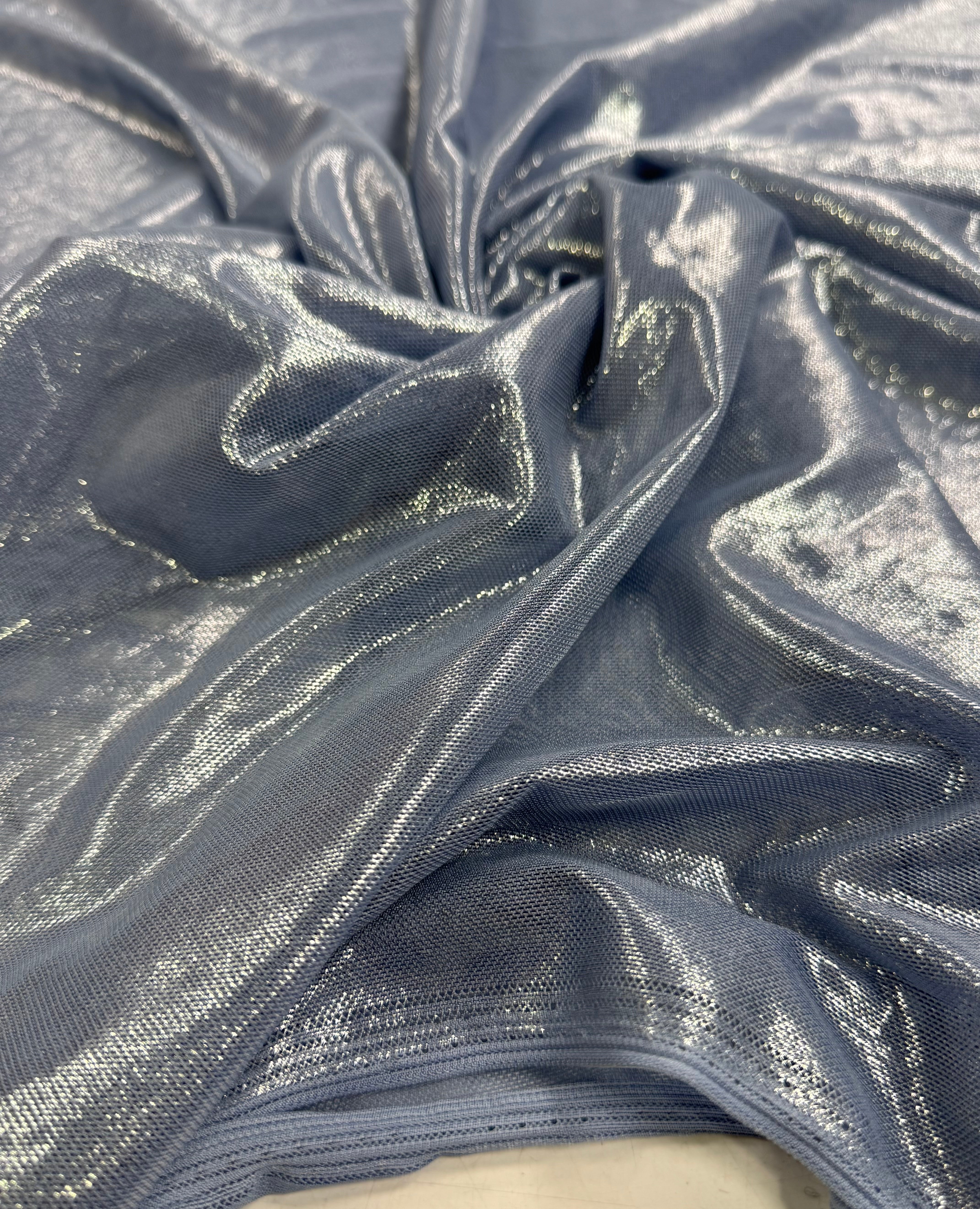 Tull Elastic Metalizat - Bleu