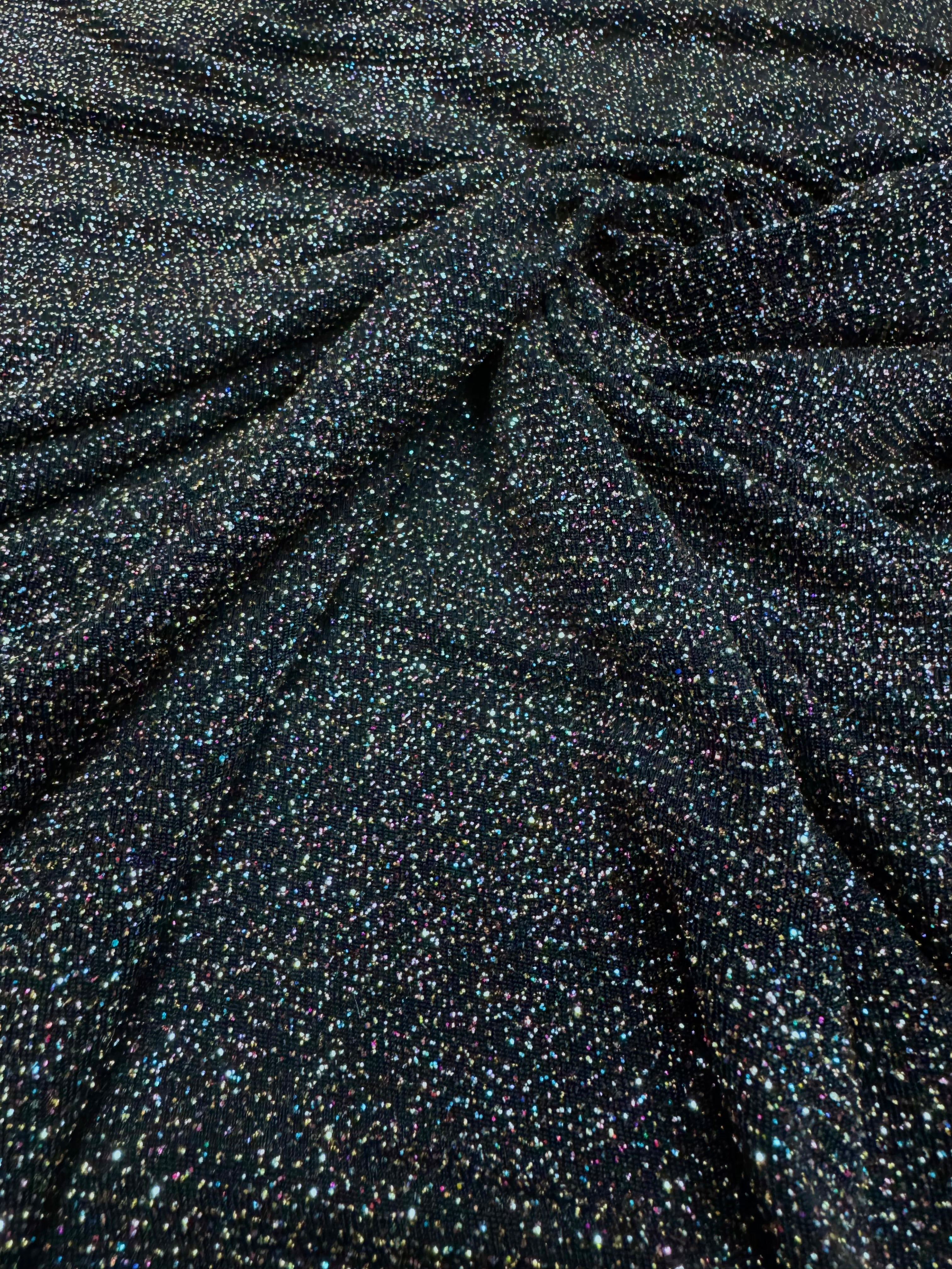 Lurex Negru cu sclipici multicolor