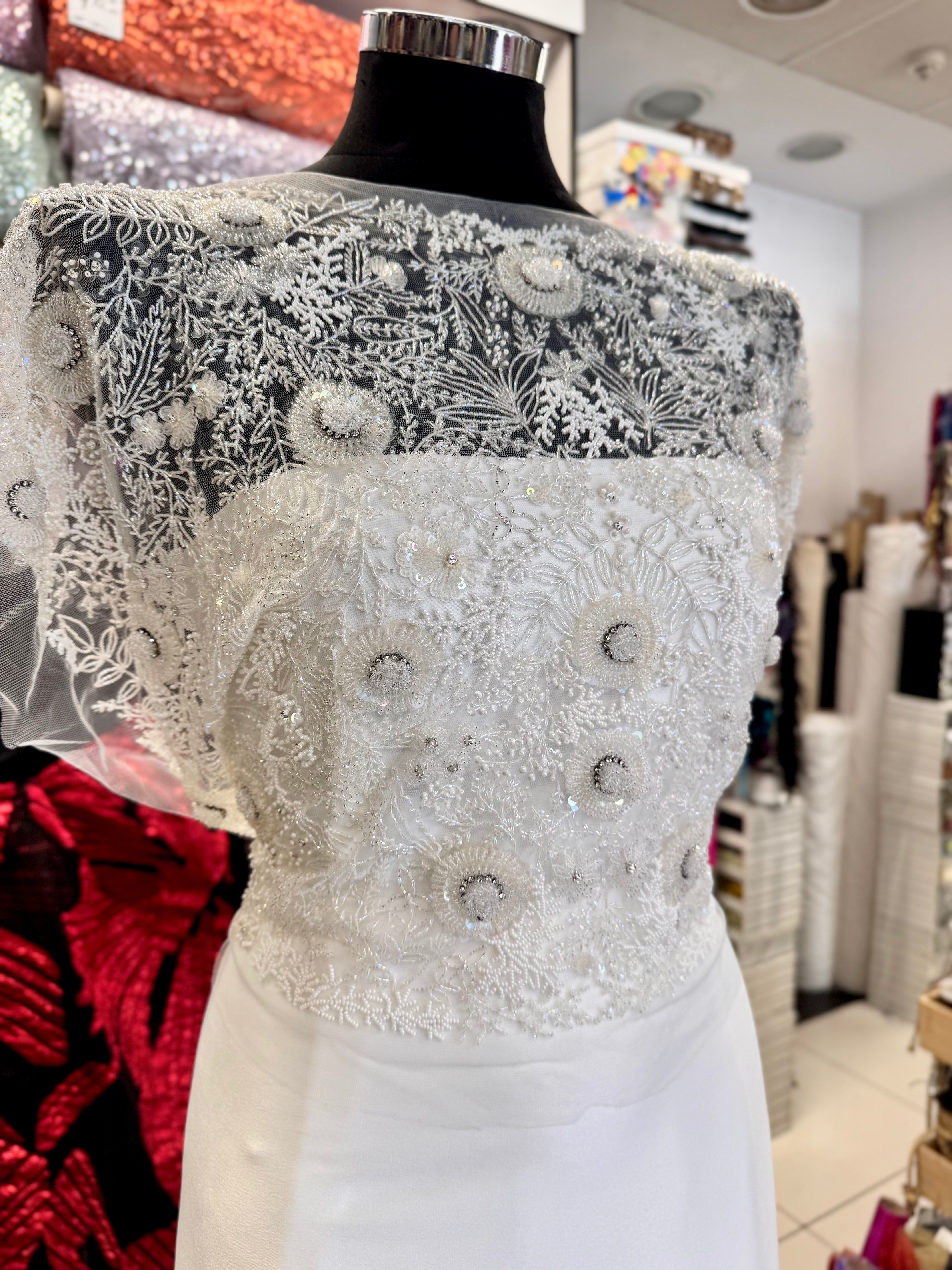 Broderie Bust Pentru Mireasă Ivoire