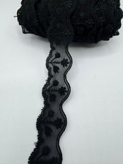 Dantela 2.50cm negru antracit