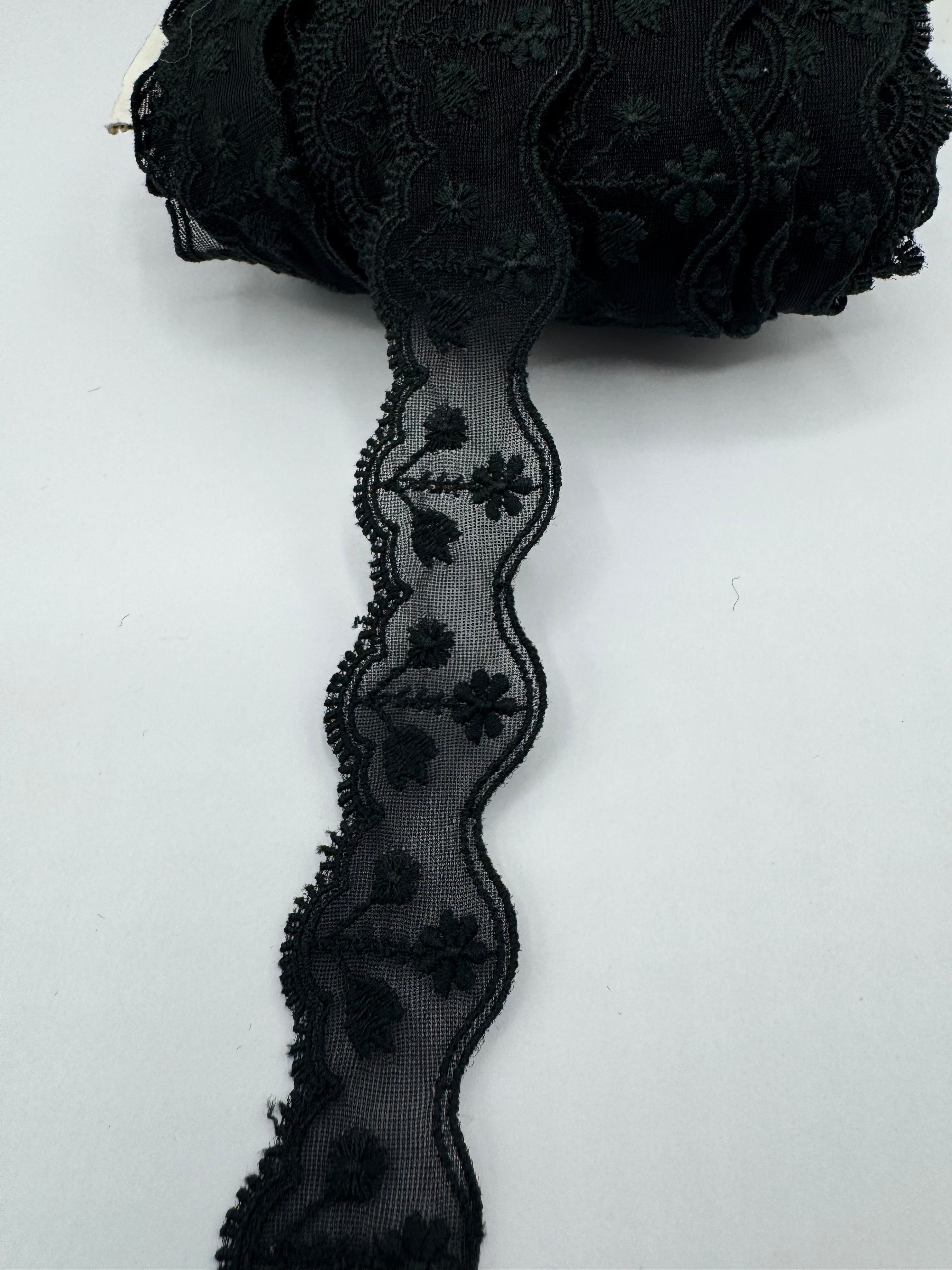 Dantela 2.50cm negru antracit