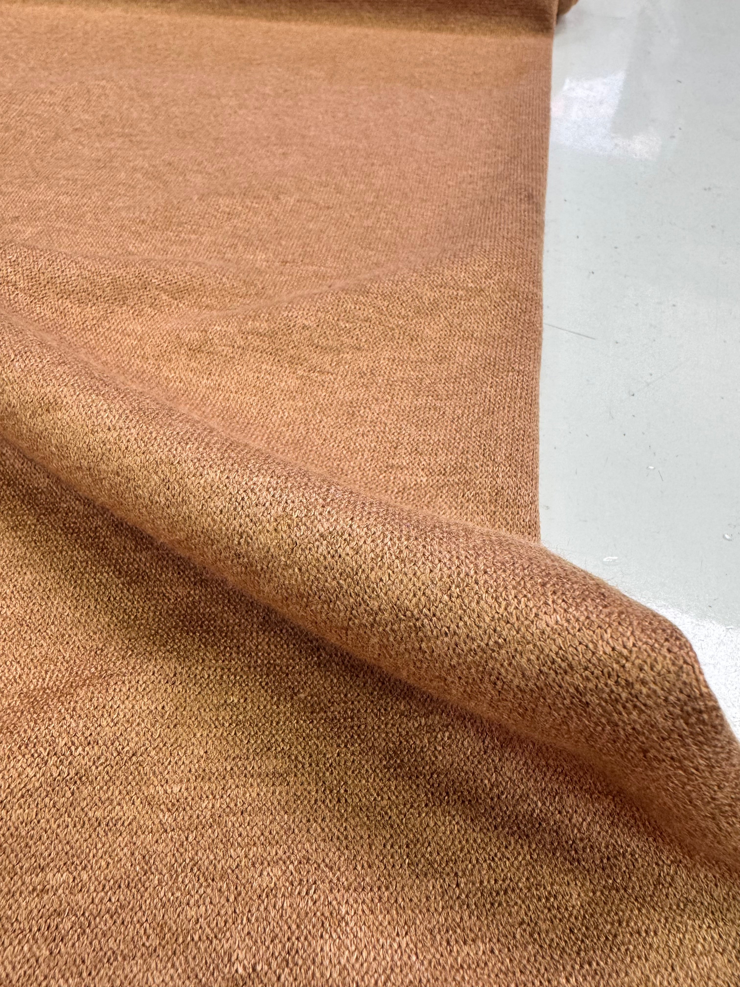 Tricot Elastic Subtire Tip Pulover, Bej Camel