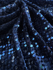 Catifea Elastica Cu Paiete, Bleumarin
