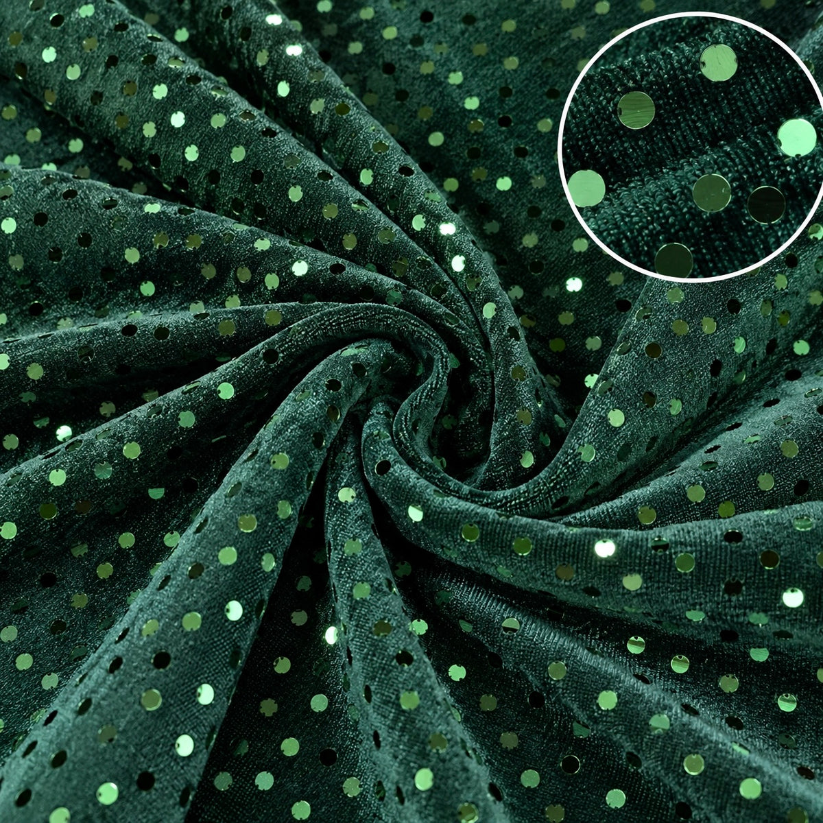 Catifea Elastica Cu paiete aplicate, Verde