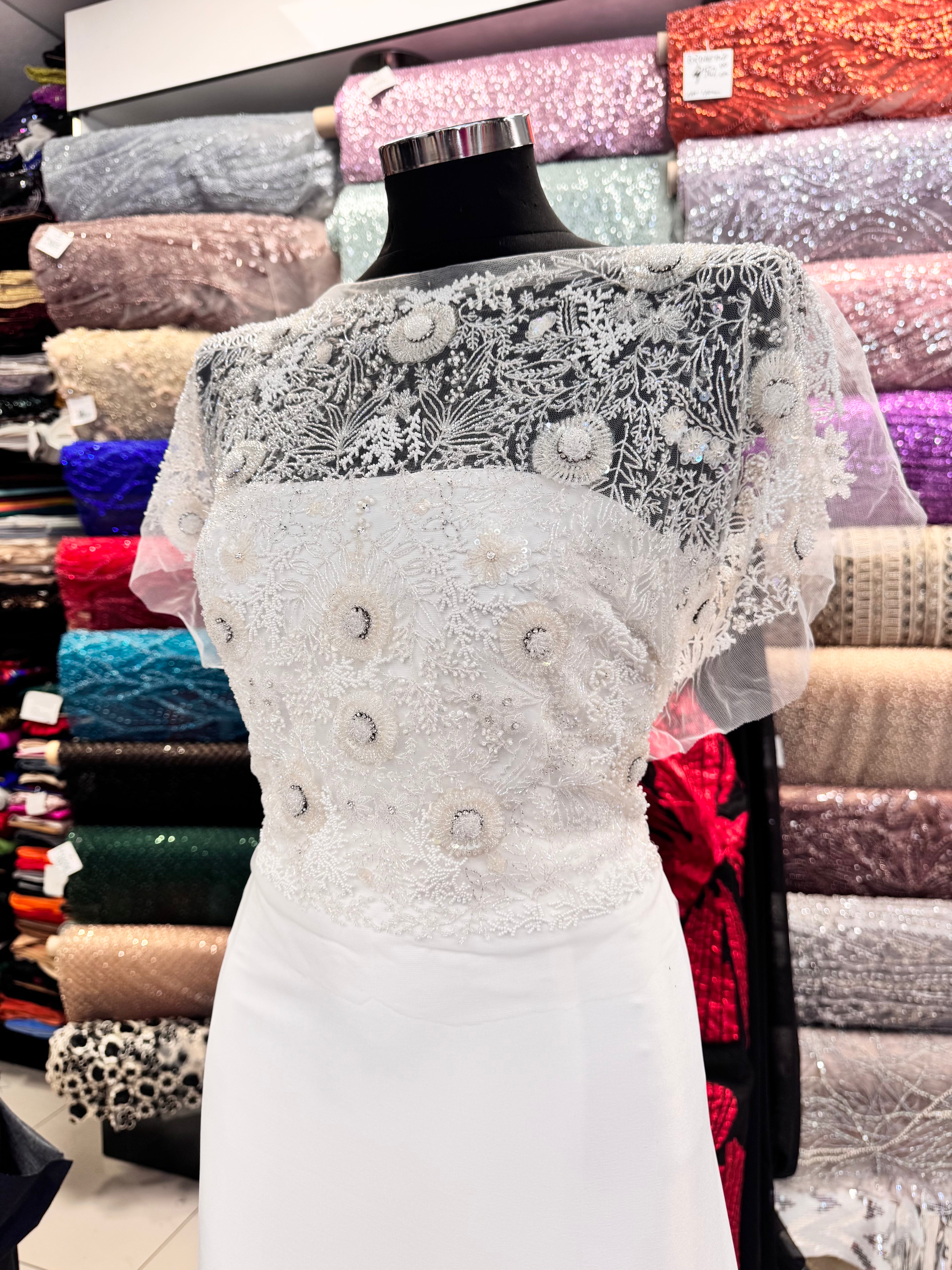 Broderie Bust Pentru Mireasă Ivoire