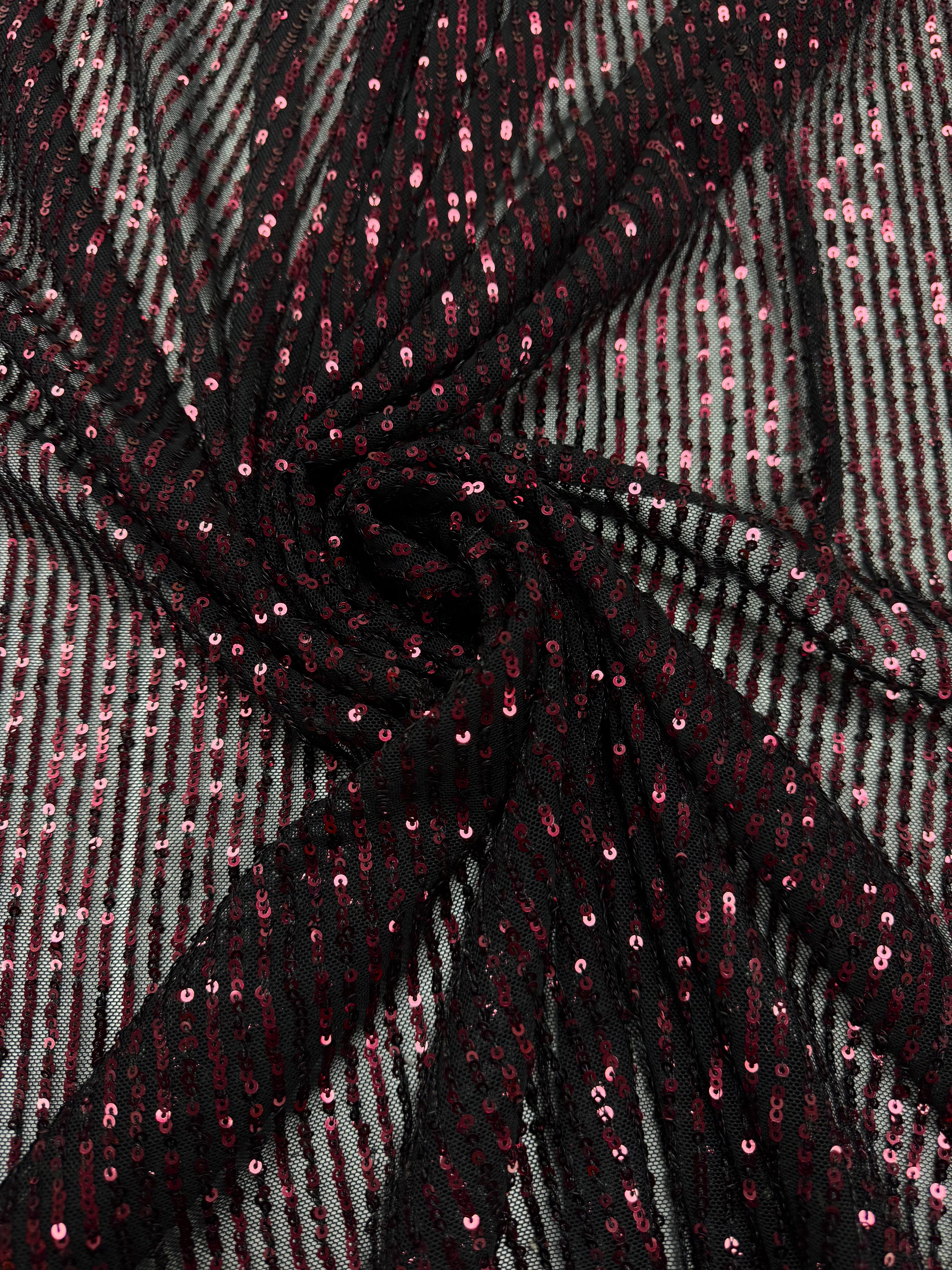 Paiete Pe Tull Elastic, Negru cu Grena