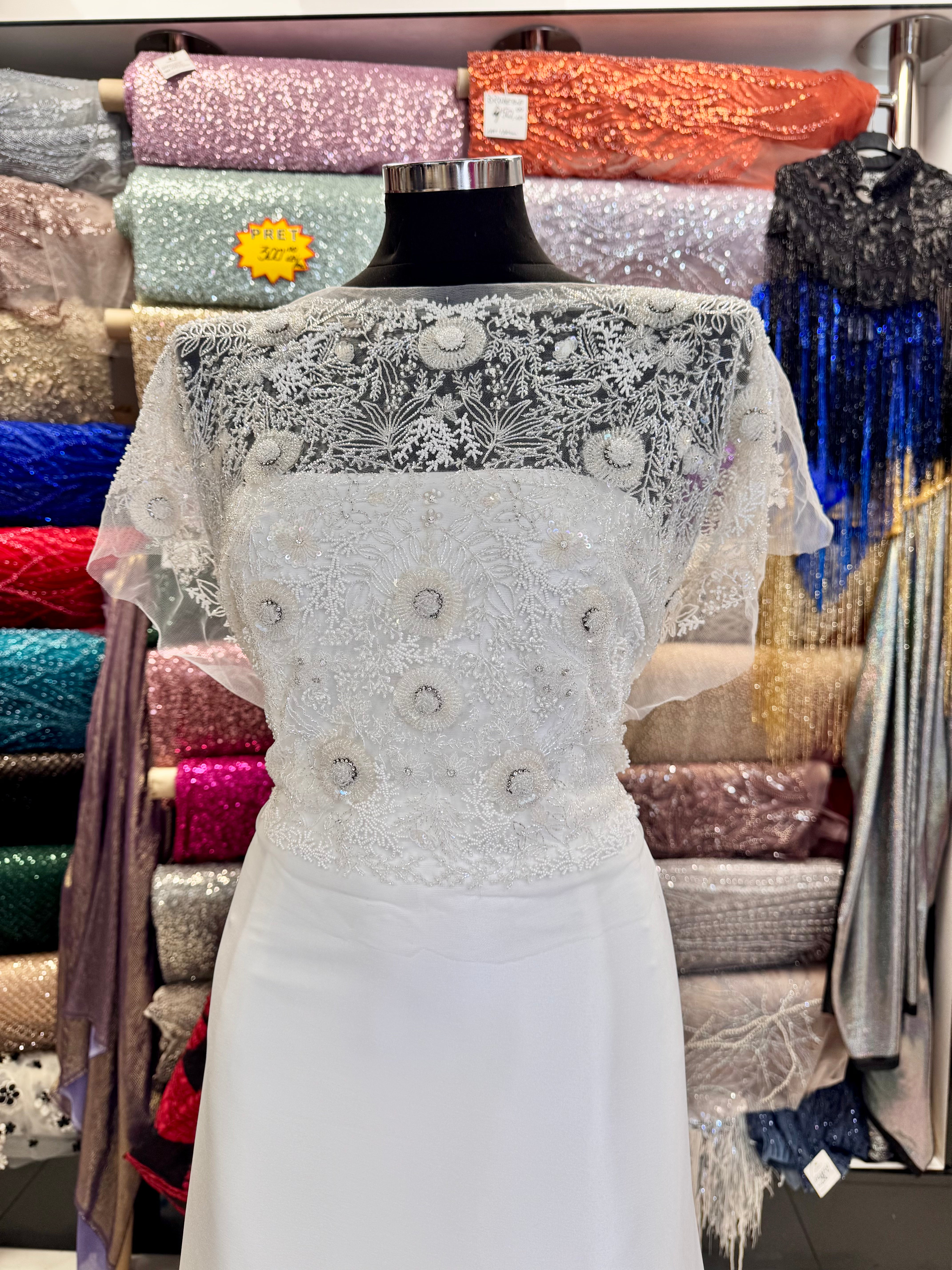 Broderie Bust Pentru Mireasă Ivoire