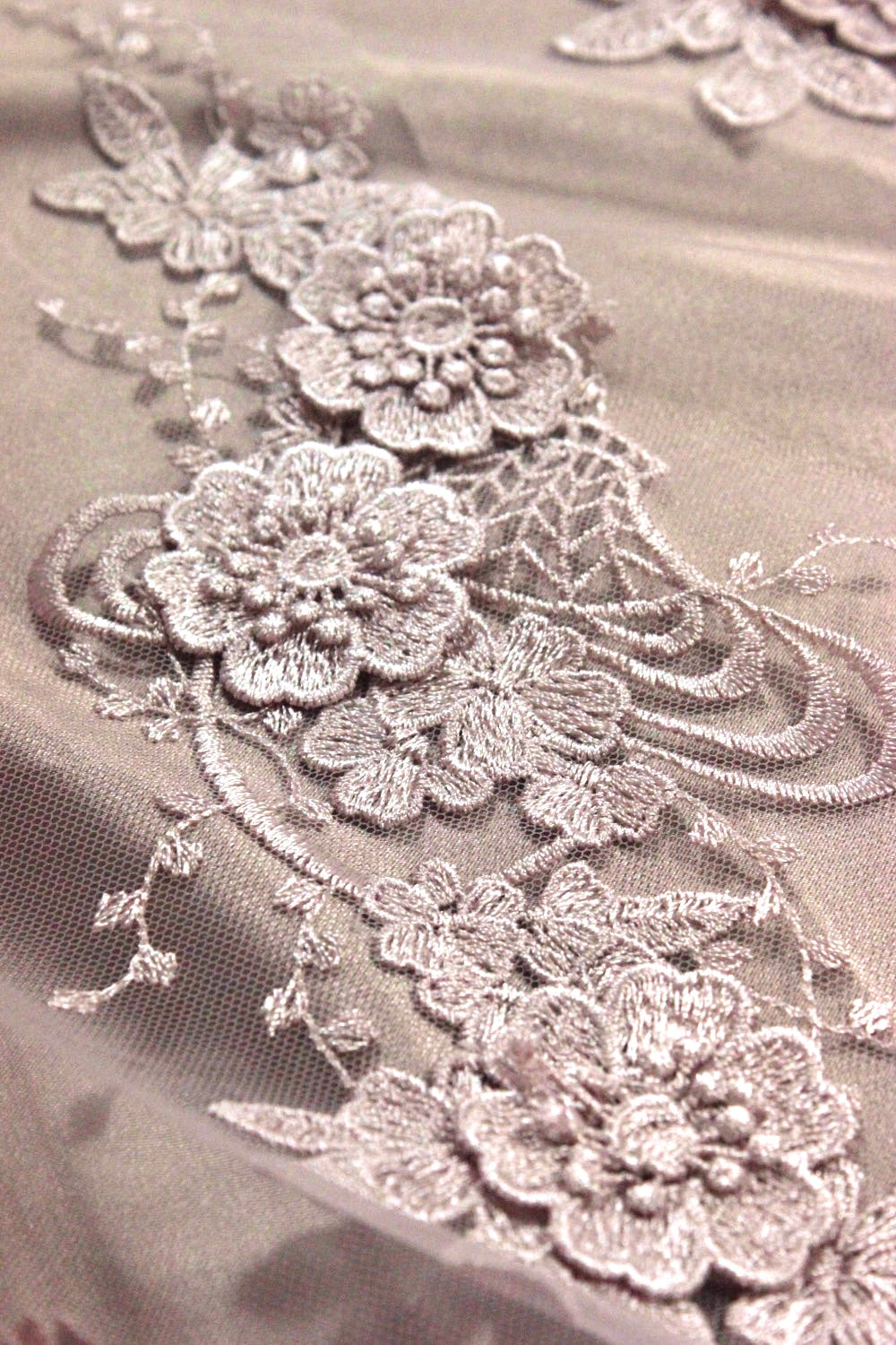 Broderie 3D Pe Tull, Roz Pudra