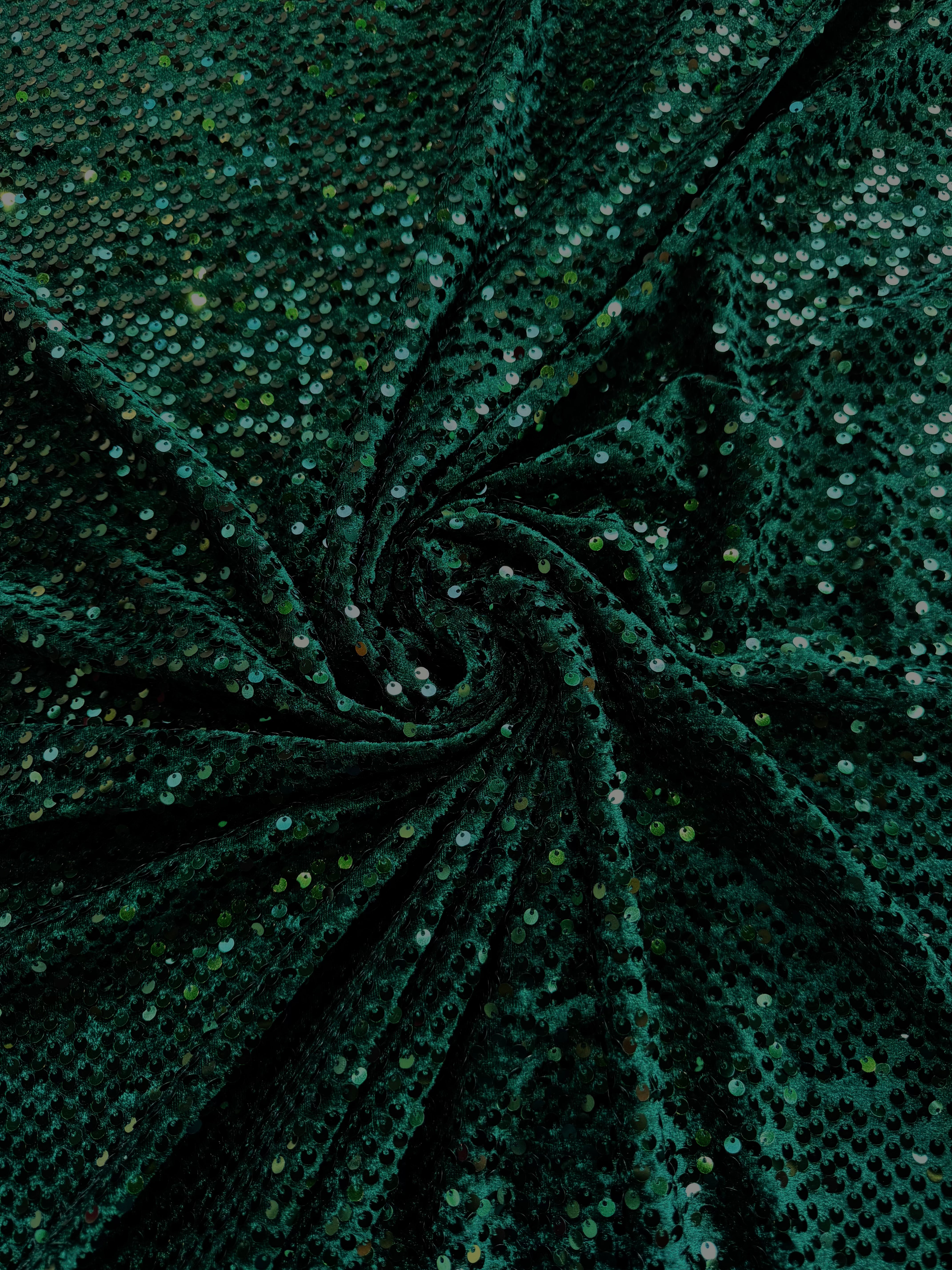 Catifea Elastica Cu Paiete, Verde