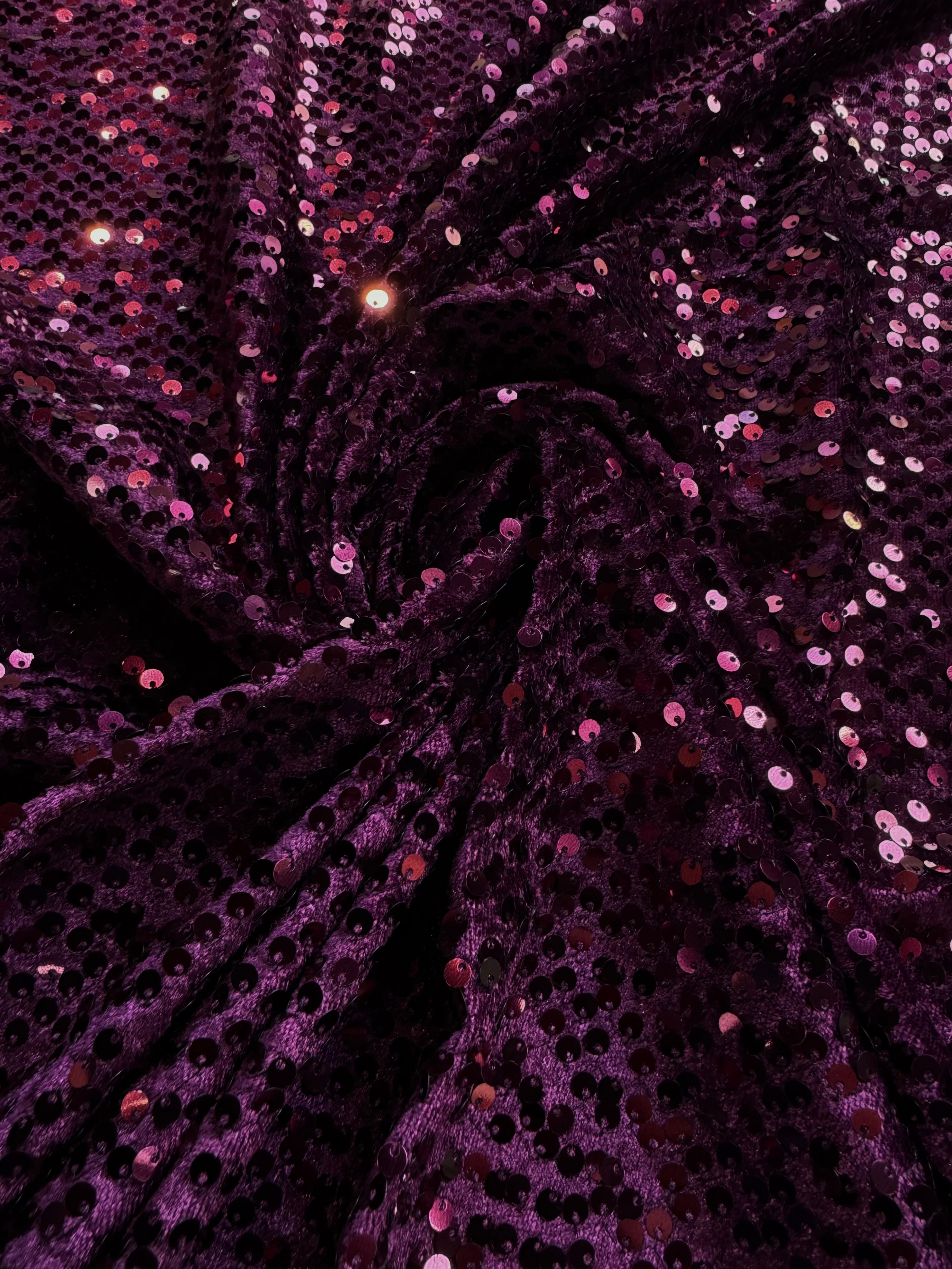 Catifea Elastica Cu Paiete, Bordeaux