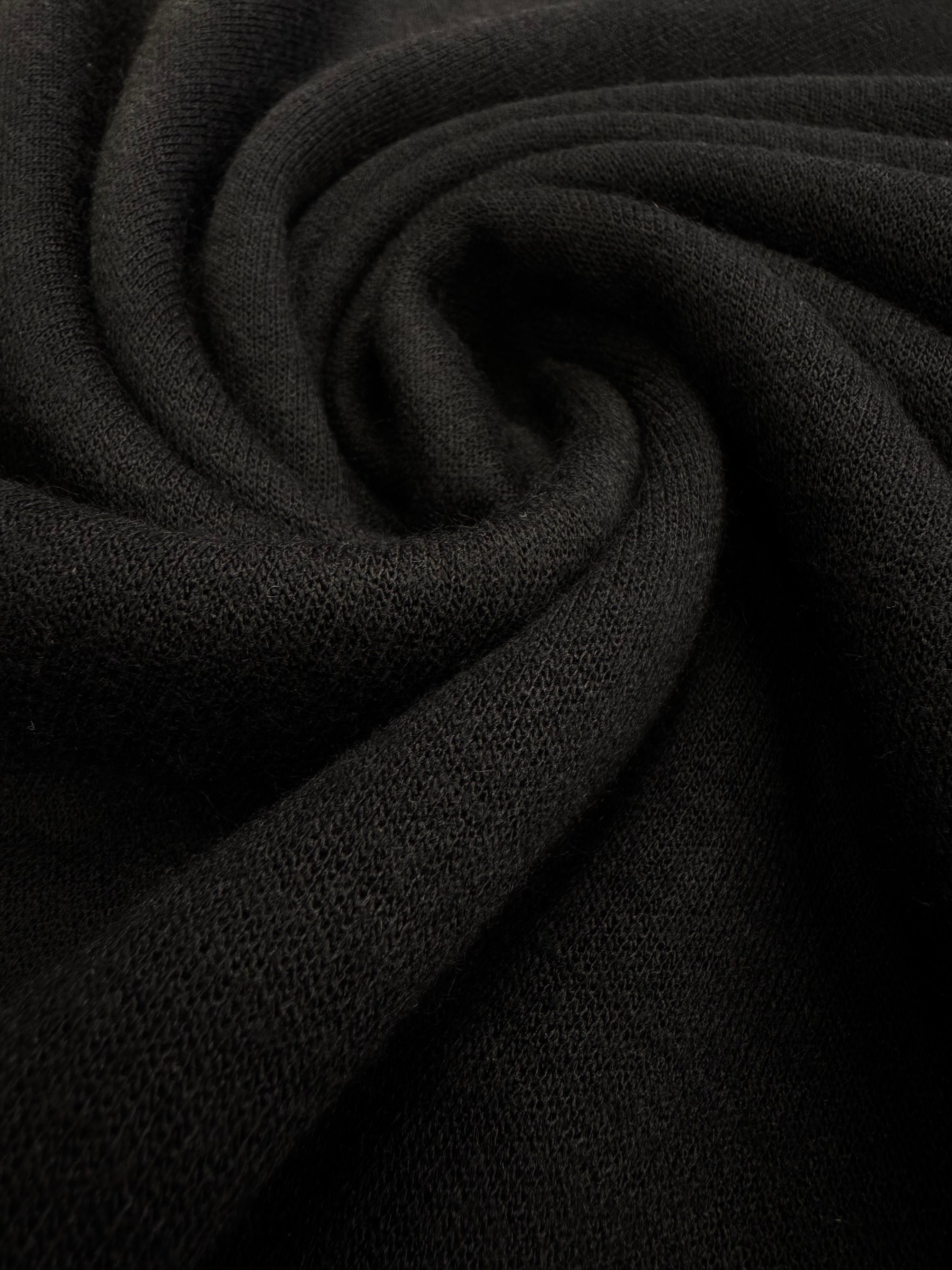 Tricot Elastic Subtire Tip Pulover, Negru