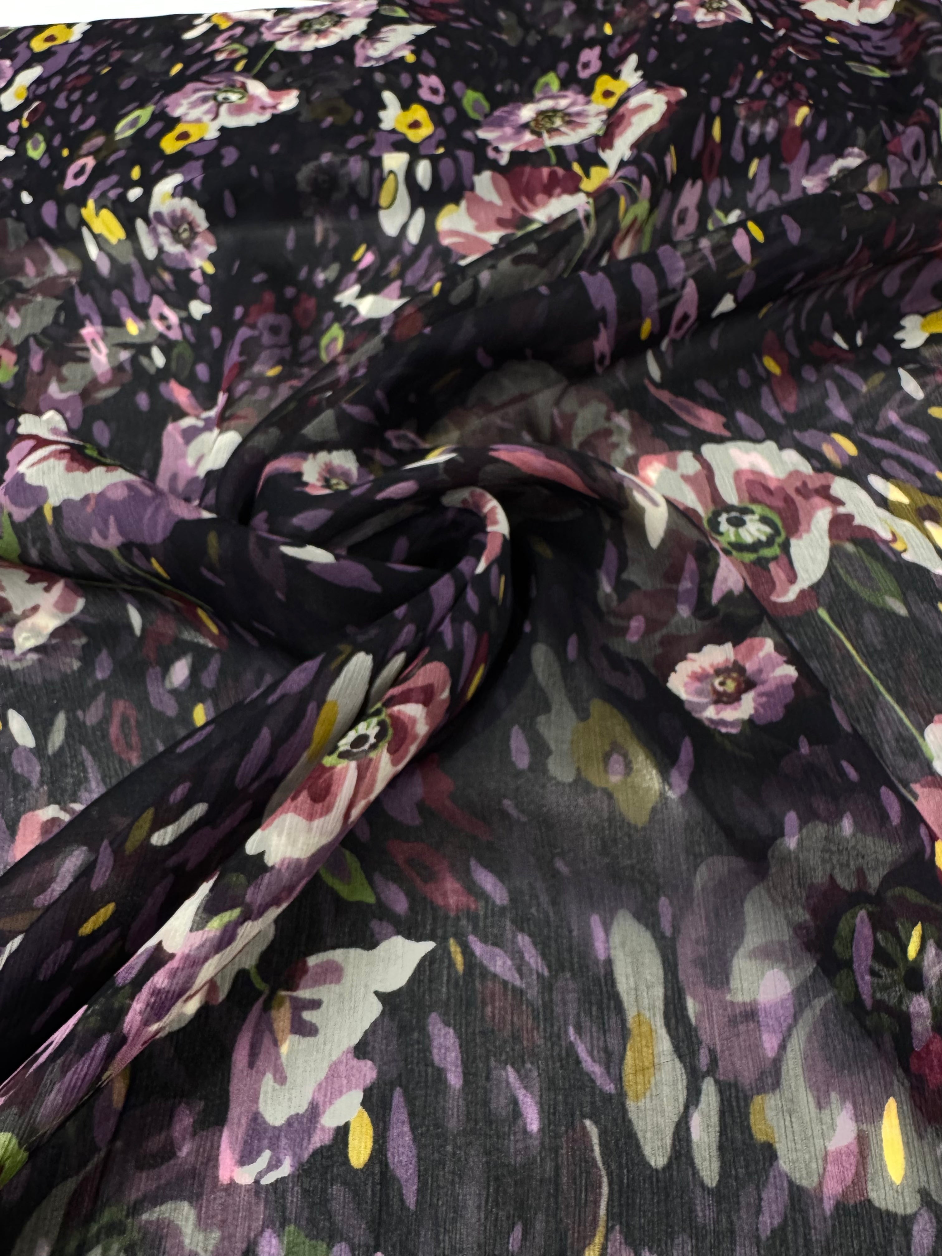 Voal Imprimat De Matase Naturala