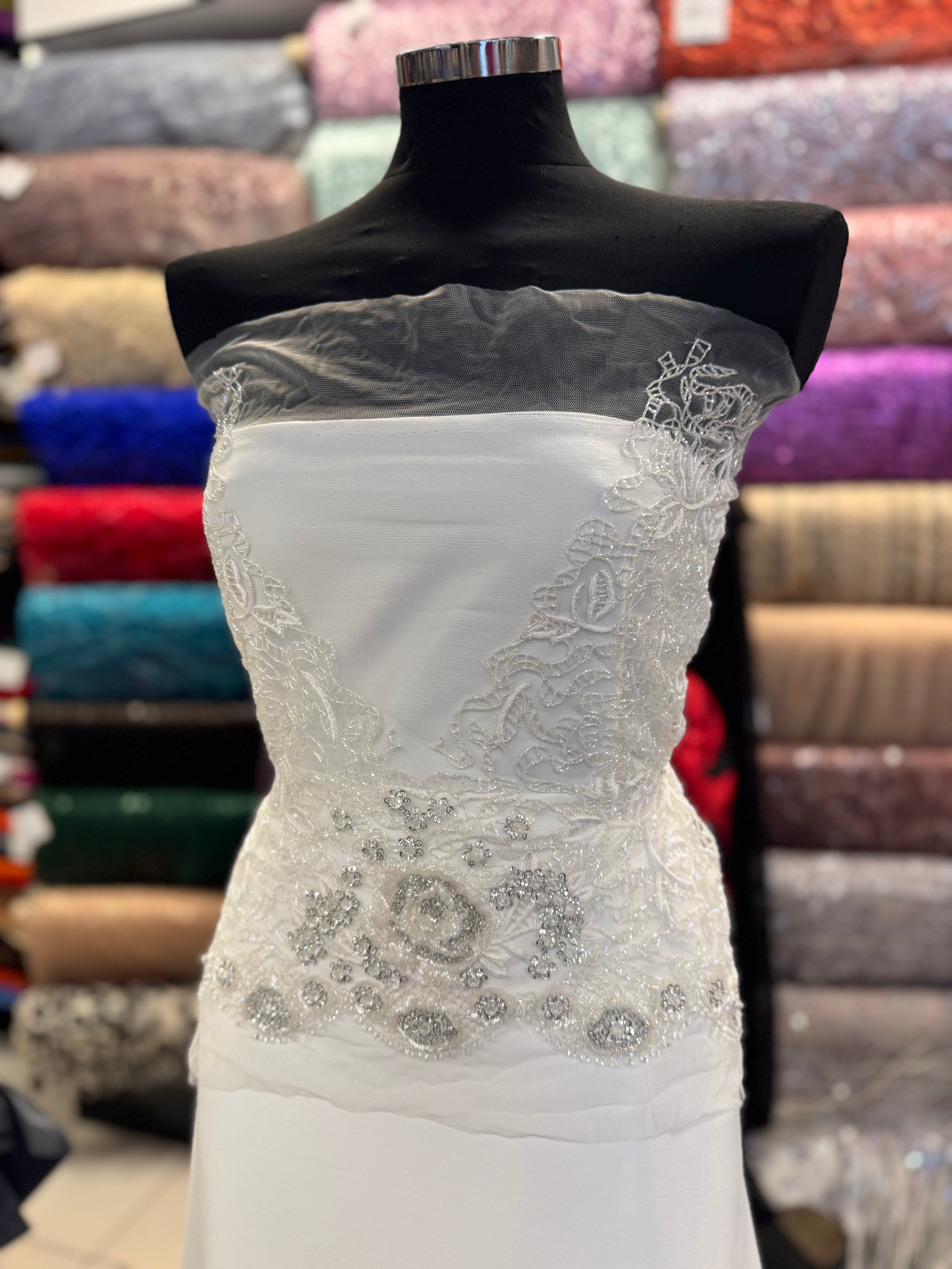 Broderie Bust Pentru Mireasă Ivoire