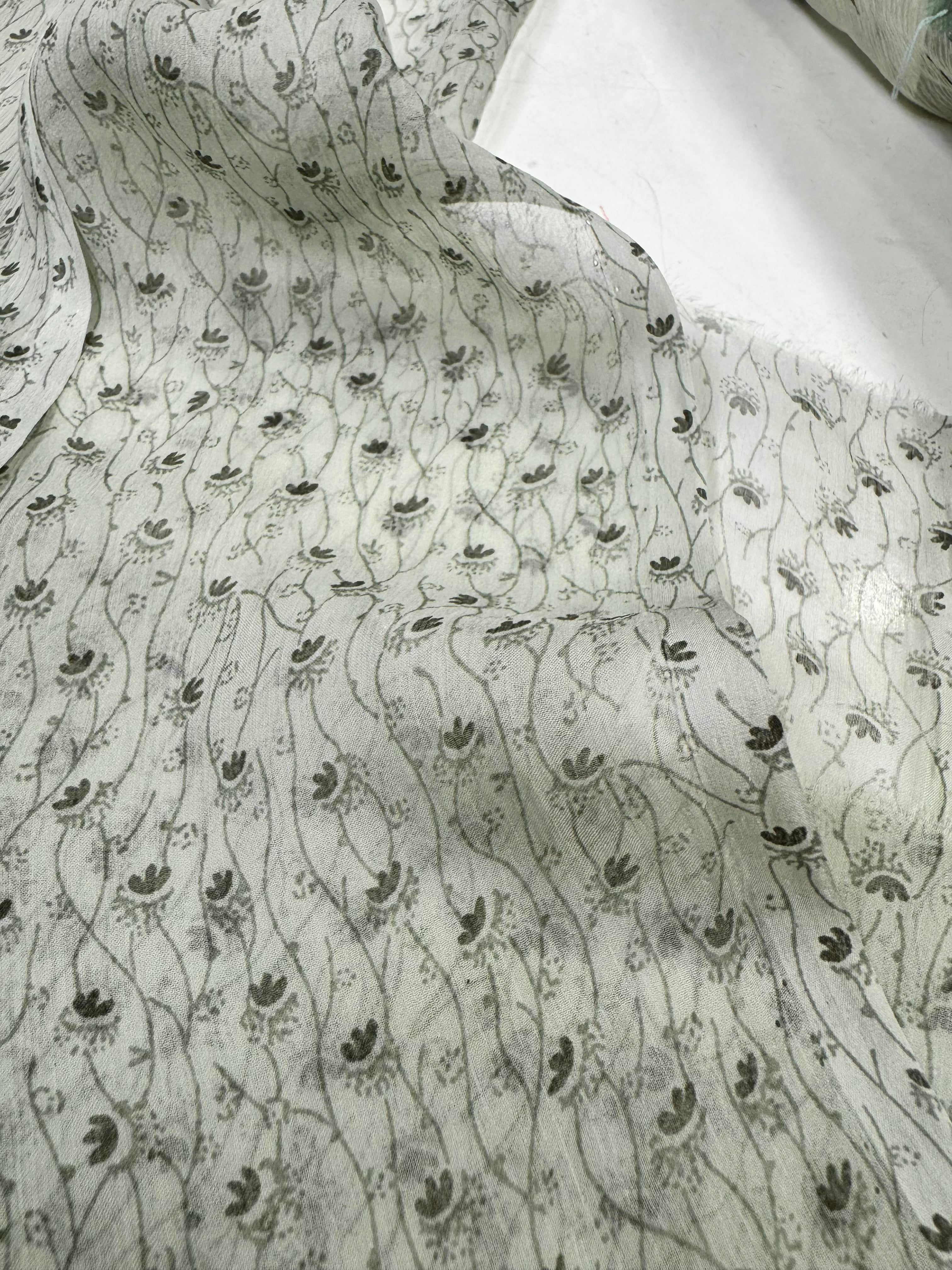 Voal Imprimat De Matase Naturala