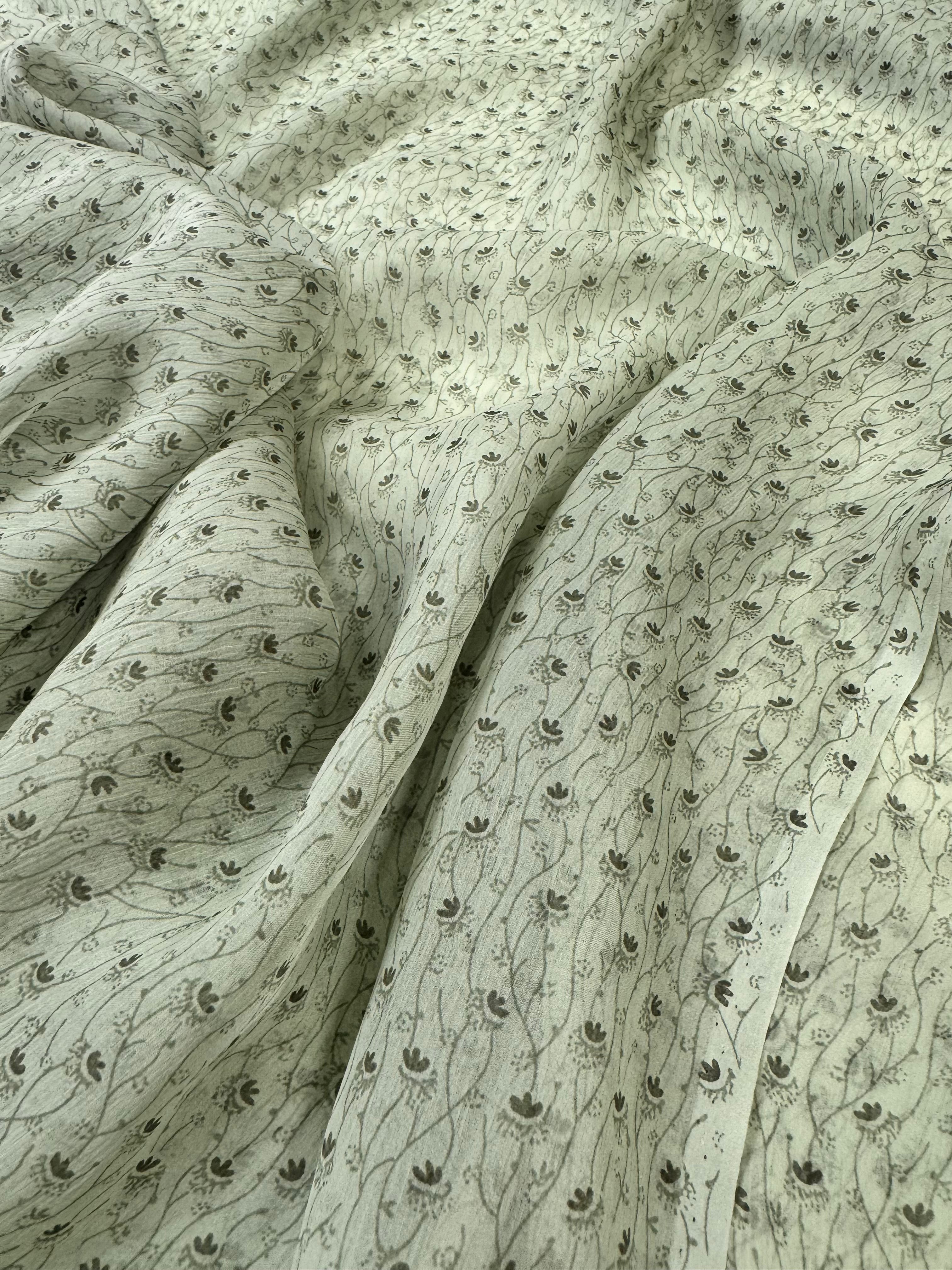 Voal Imprimat De Matase Naturala