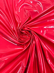 Țesătură latex imitație de piele lăcuită cu elastan - Roșu