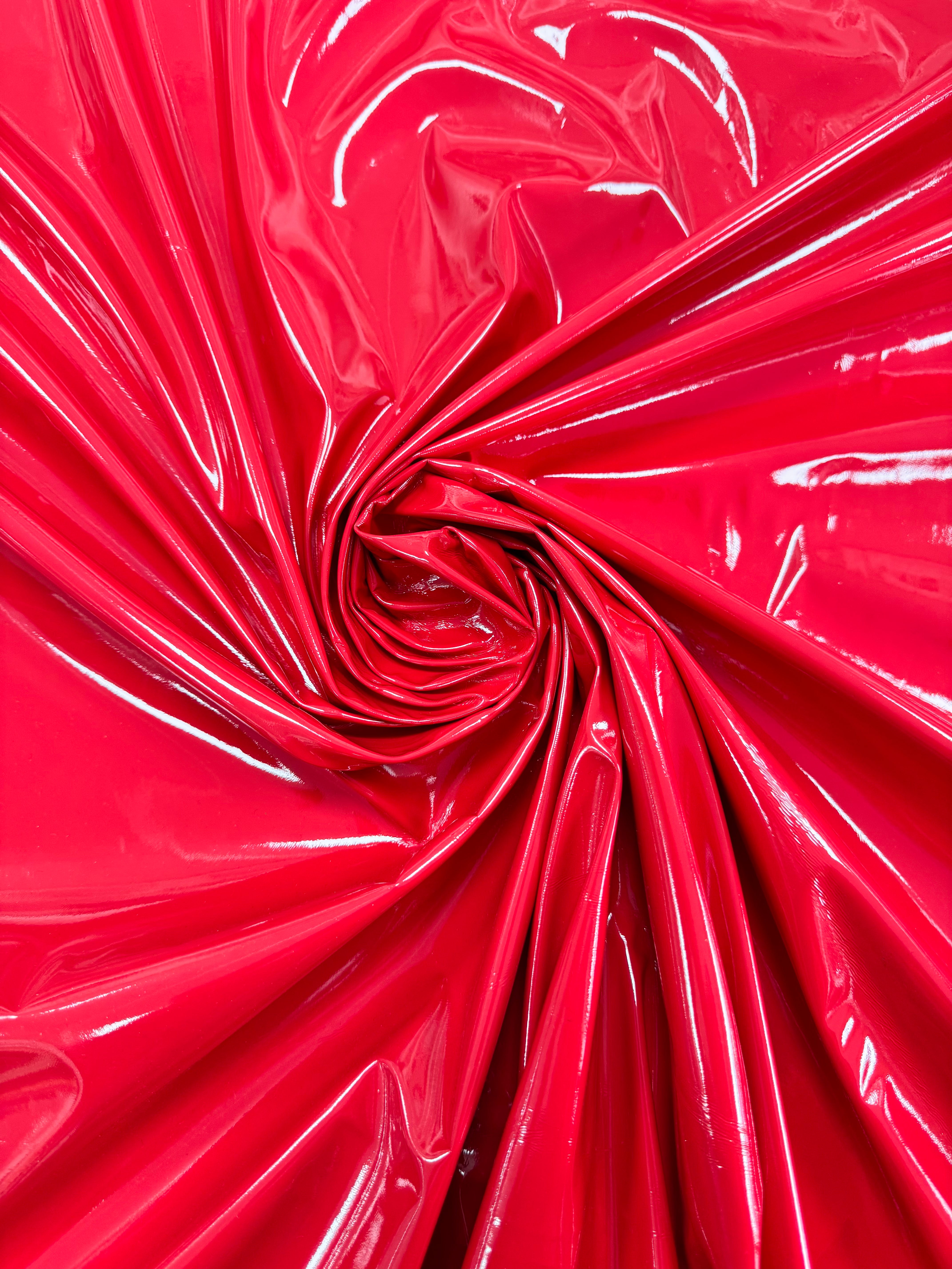 Țesătură latex imitație de piele lăcuită cu elastan - Roșu