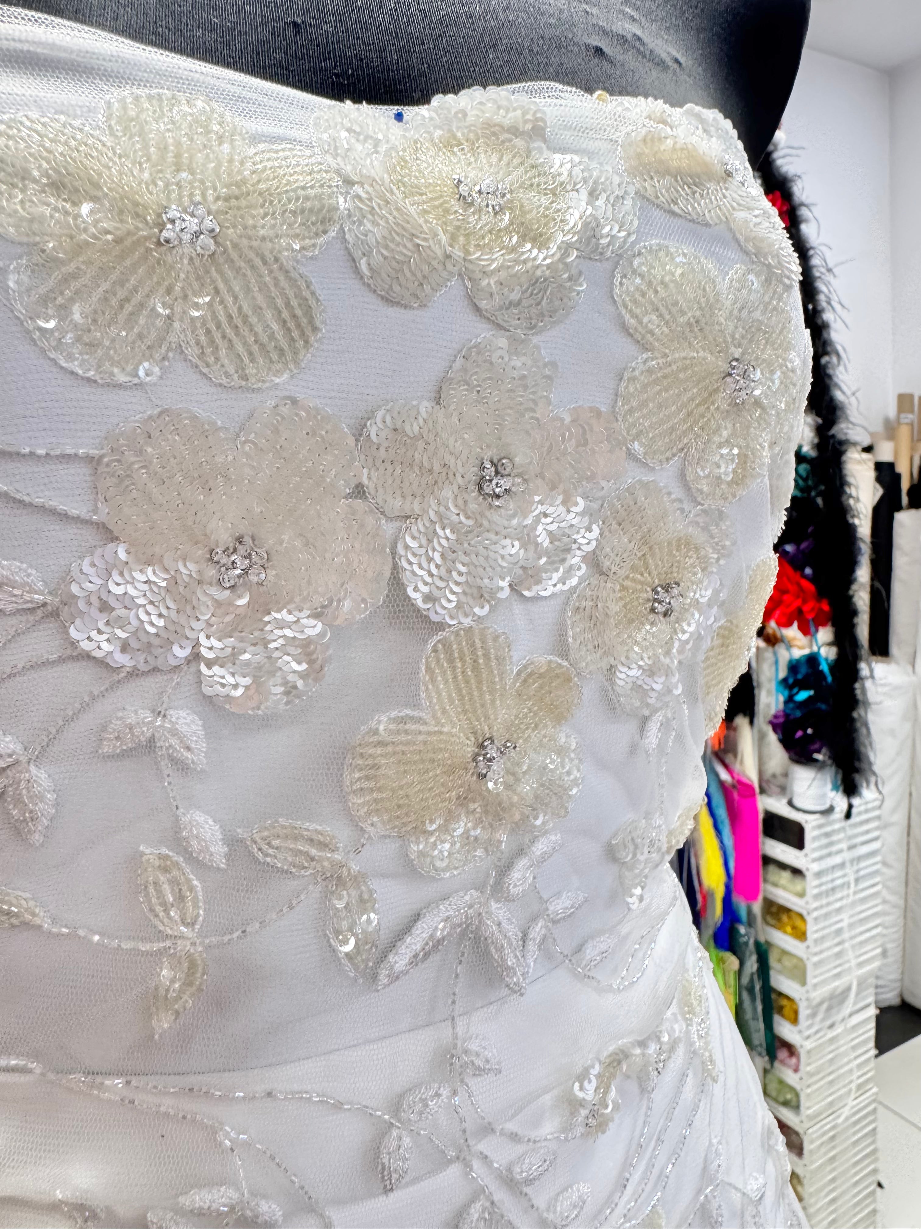 Broderie Bust Pentru Mireasă Ivoire