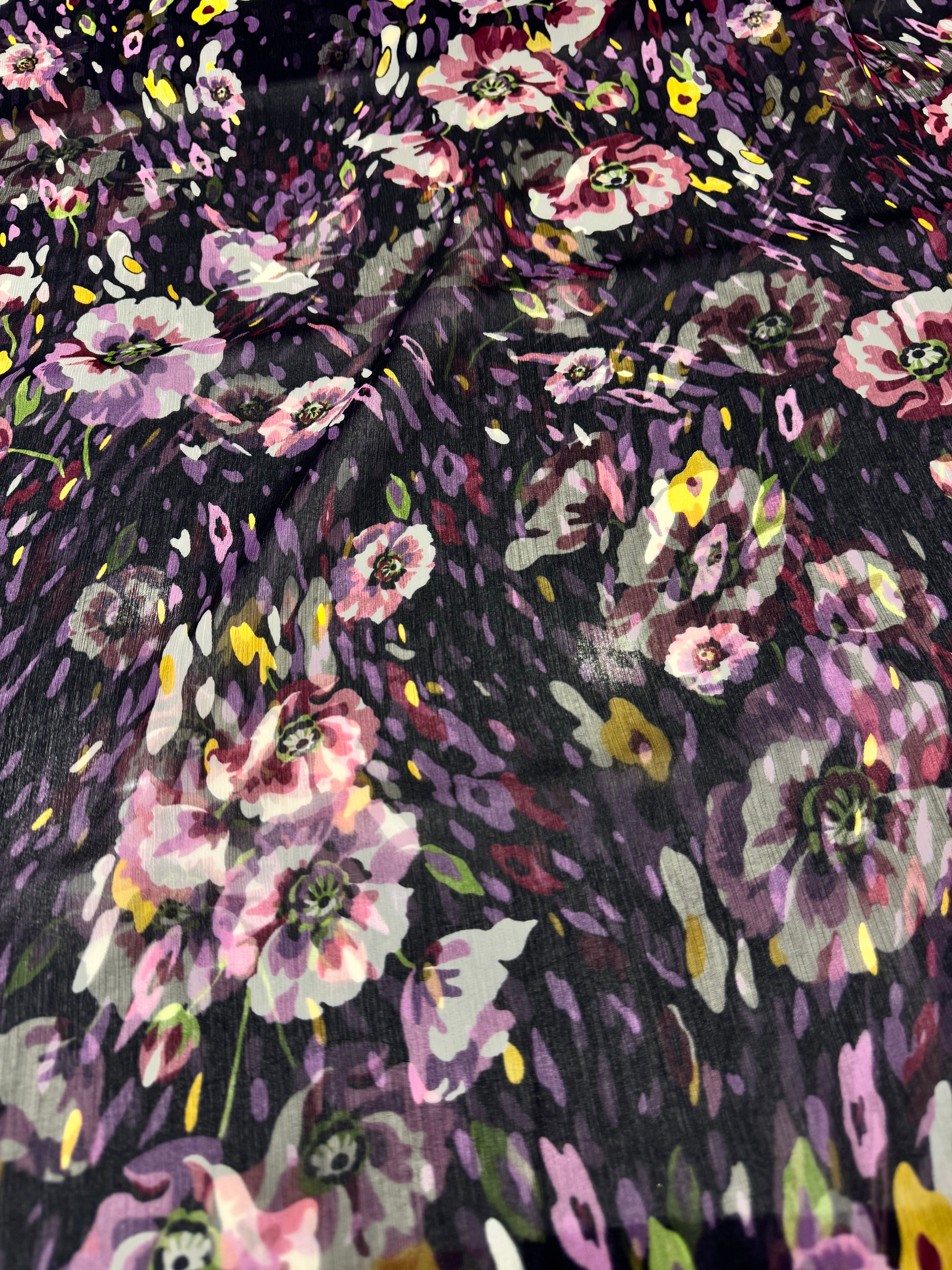 Voal Imprimat De Matase Naturala