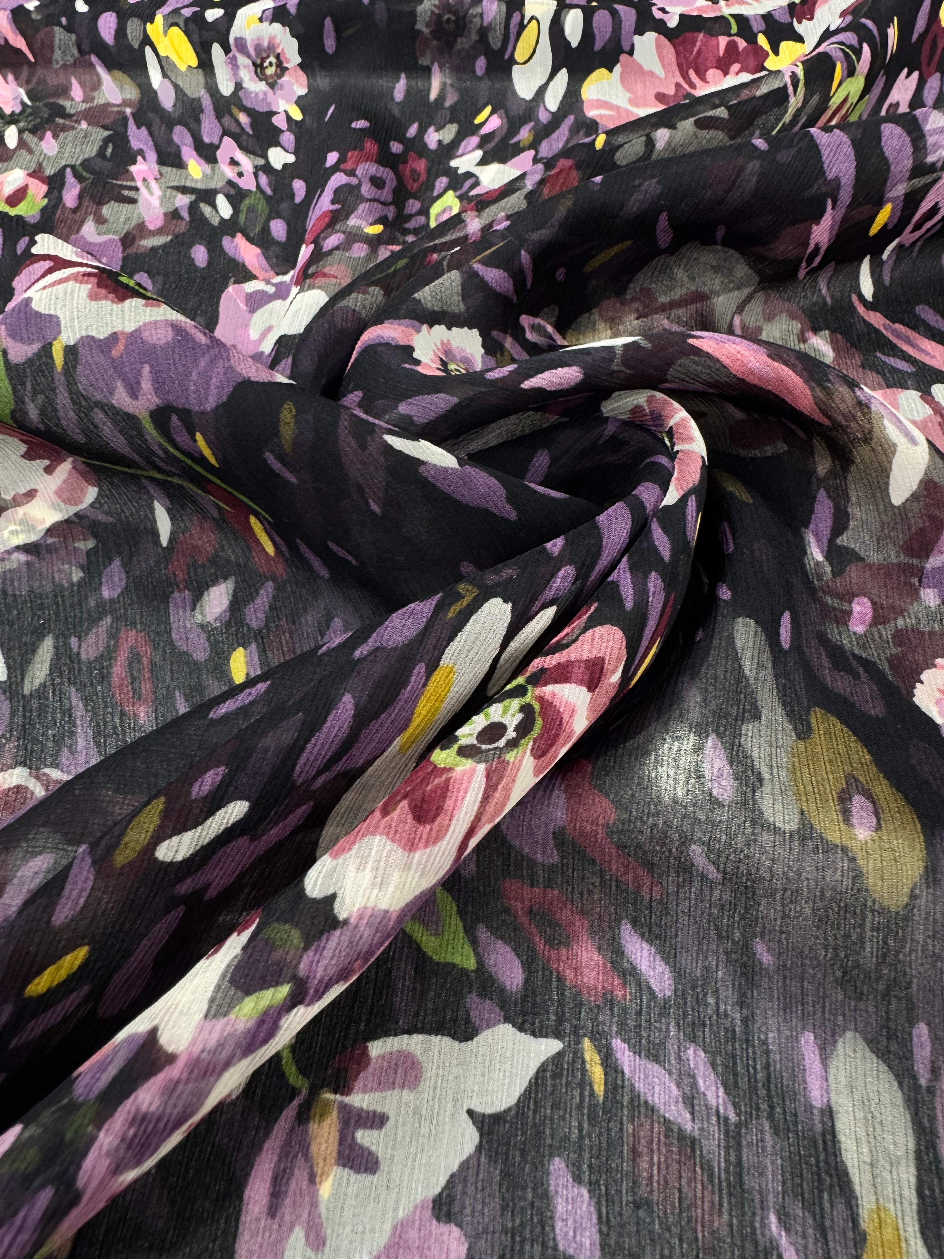 Voal Imprimat De Matase Naturala