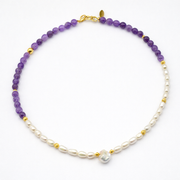 Colier din Ametist, Perle Si Argint