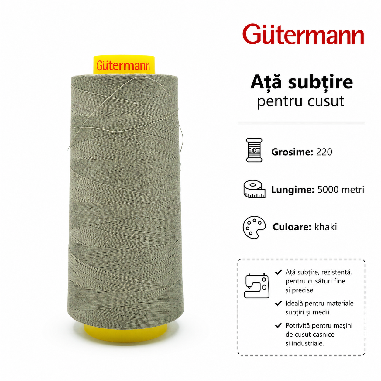 Ata Subtire Gutermann 220, Kaki, 5000m