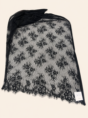 Dantela Tip Chantilly 300 x 150m, Negru