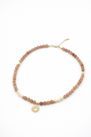 Colier din Cuart Strawberry, Perle și Argint