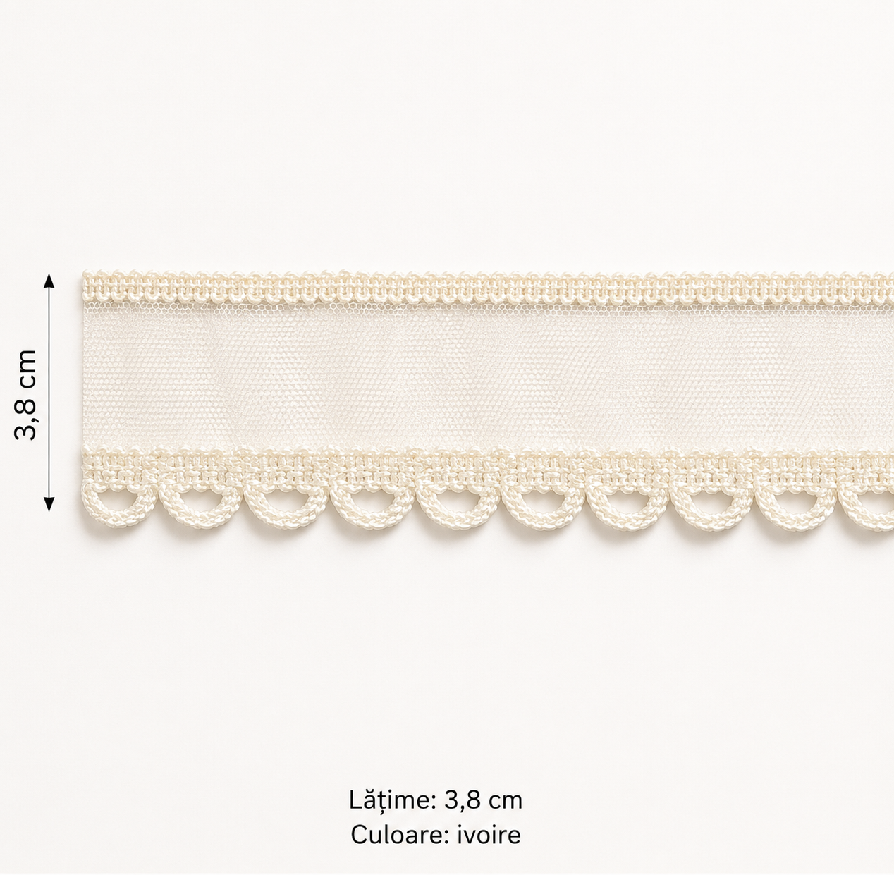 Pasmanterie Cu Butoniere, 38mm, Crem