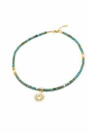 Colier din turcoaz african și elemente din argint