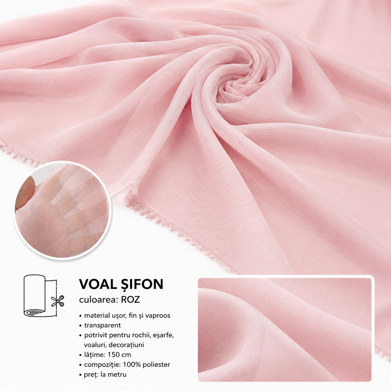 Voal Chiffon Roz