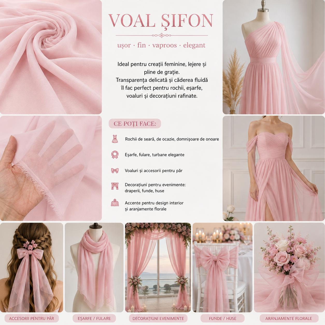 Voal Chiffon Roz