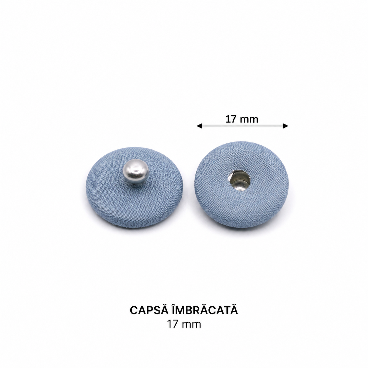 Capse Imbracate, 17mm, Bleu