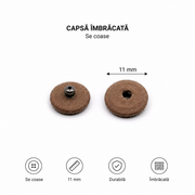 Capse Imbracate, 11mm, Bej