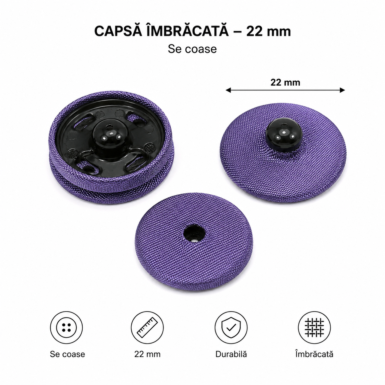 Capse Imbracate, 22mm, Mov