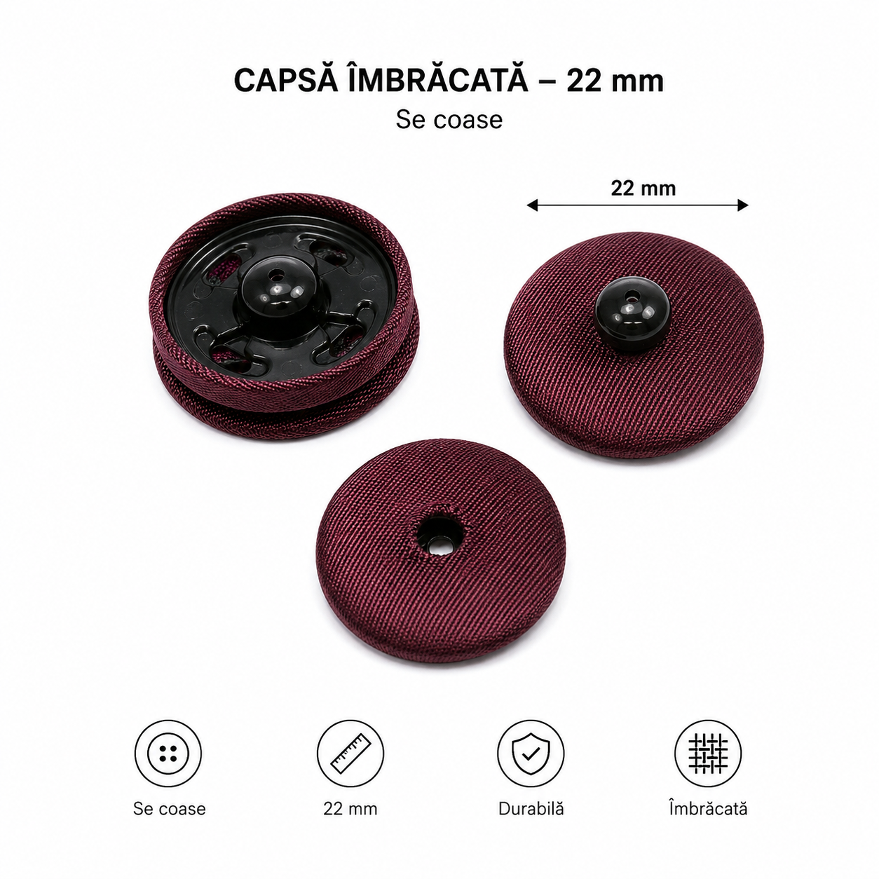 Capse Imbracate, 22mm, Grena