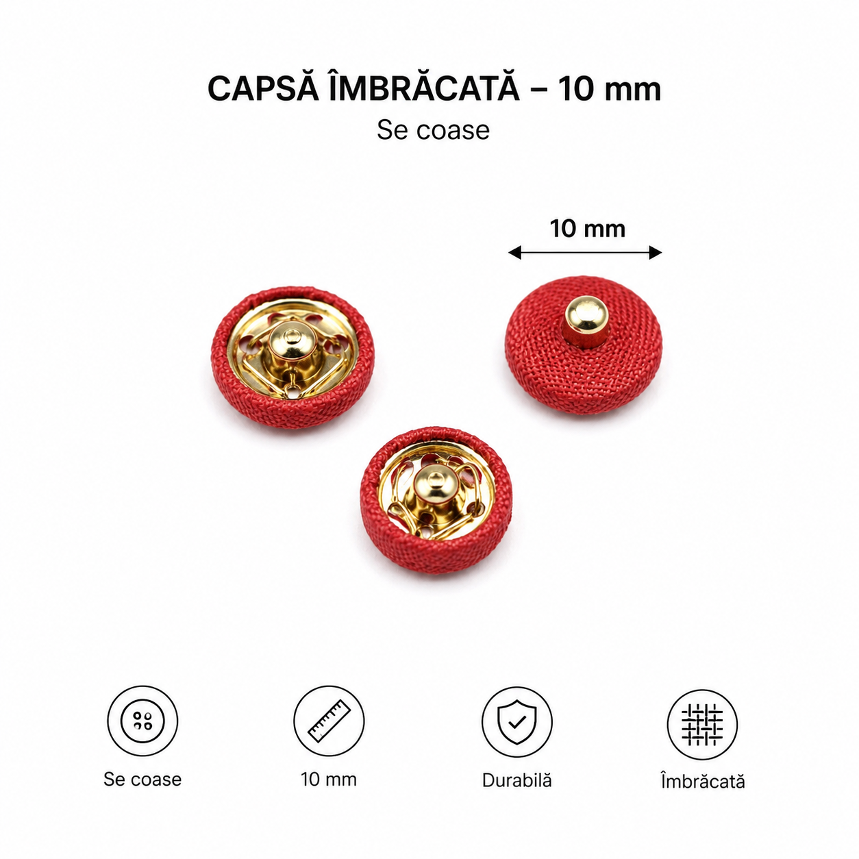 Capse Imbracate, 10mm, Corai