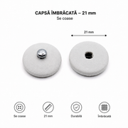 Capse Imbracate, 18mm, Alb