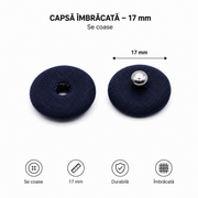 Capse Imbracate, 17mm, Bleumarin