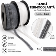 Banda Termocolant Pe Hartie Cu Fir De Sustinere 4mm